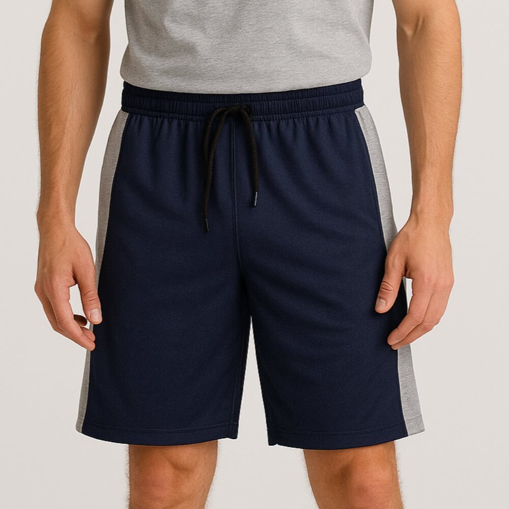 Men's 100% Polyester Basketball Shorts Sports Shorts Elastic Waist - Navy Blue
